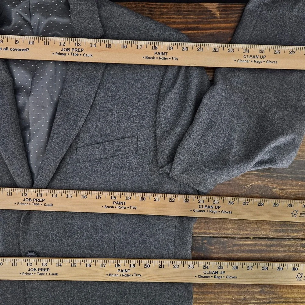 Michael Strahan Collection Men's‎ Sport Coat Blazer Two Button Gray Flannel 46R